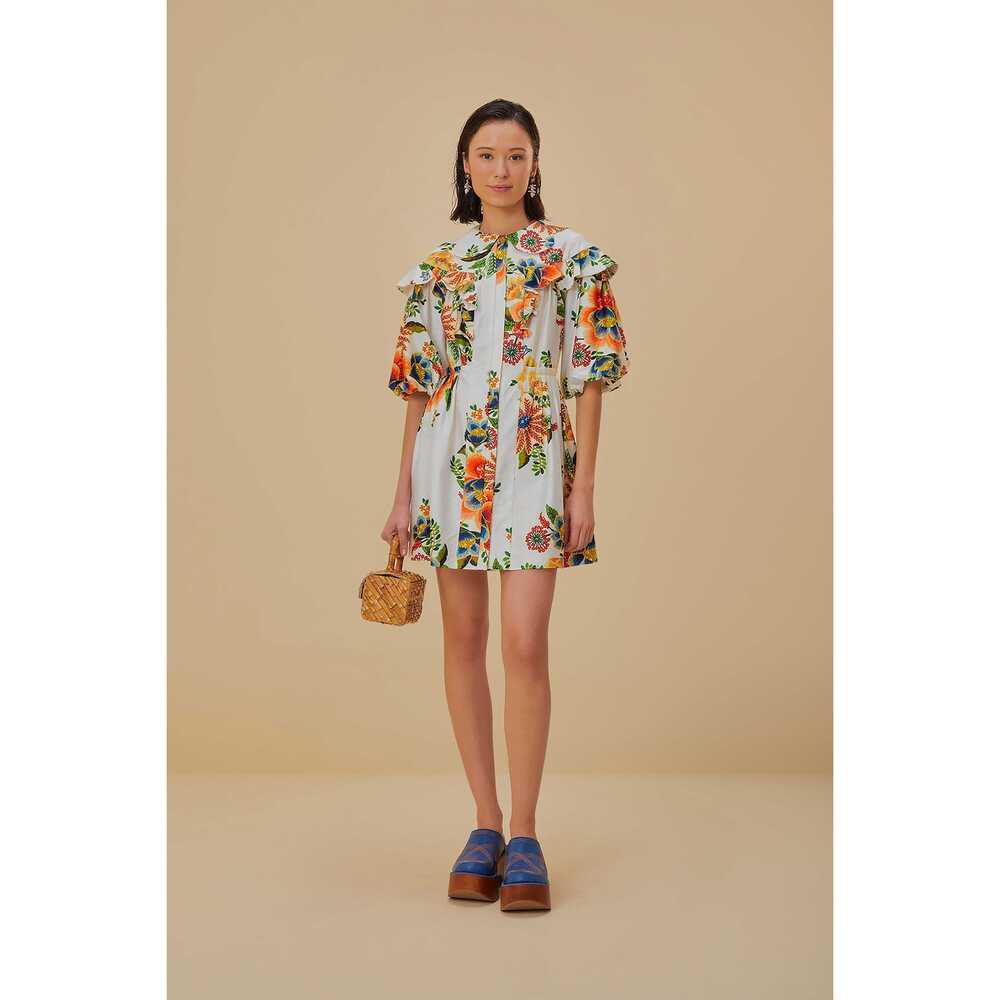 Off-White Delicate Garden Organic Cotton Mini Dress